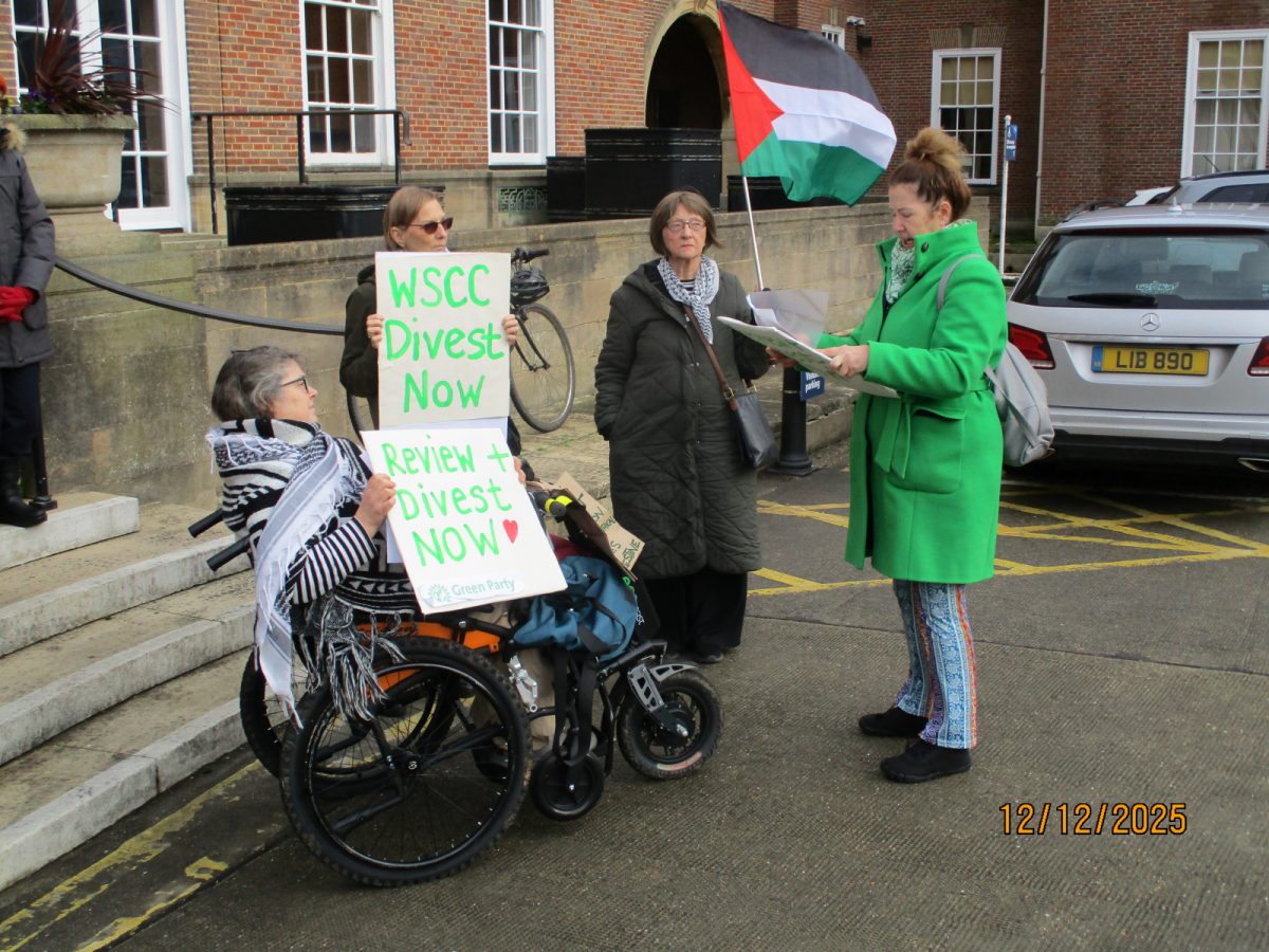 Update from Gill Poole on 12th December Divestment formal debate at West Sussex County Council and the Presentation of the Petition